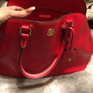 Cherry red Tory Burch Bag well loved